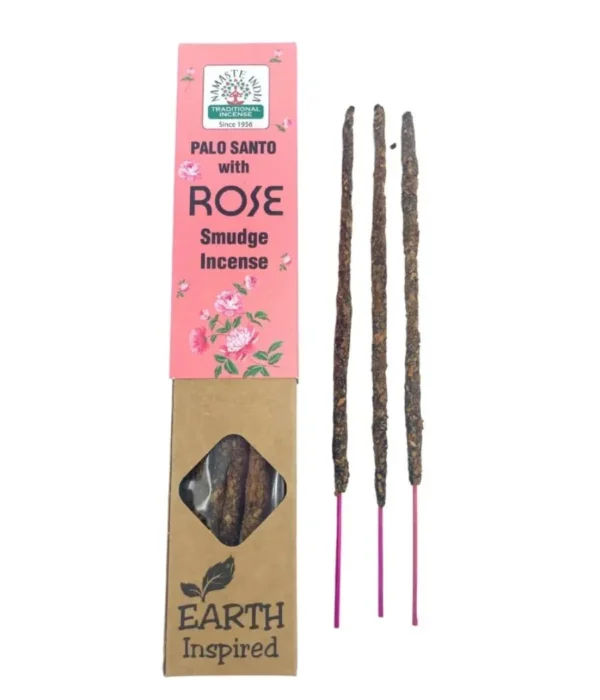 Incienso Natural Palo Santo con Rosa Namaste India